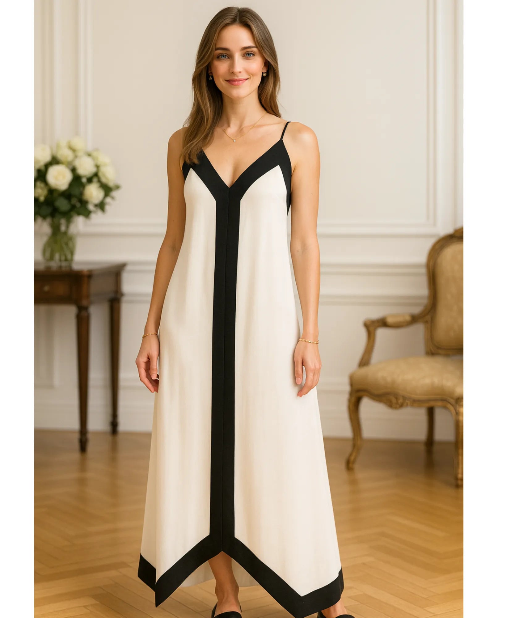 Vestido Longo Elegante Boho com Alças Finas | Maximum