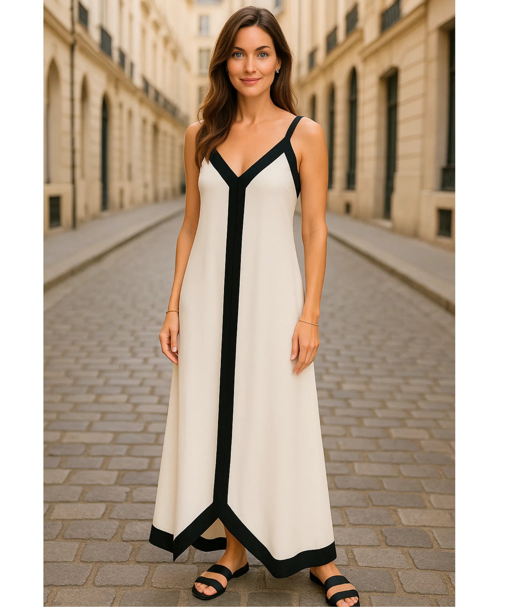 Vestido Longo Elegante Boho com Alças Finas | Maximum