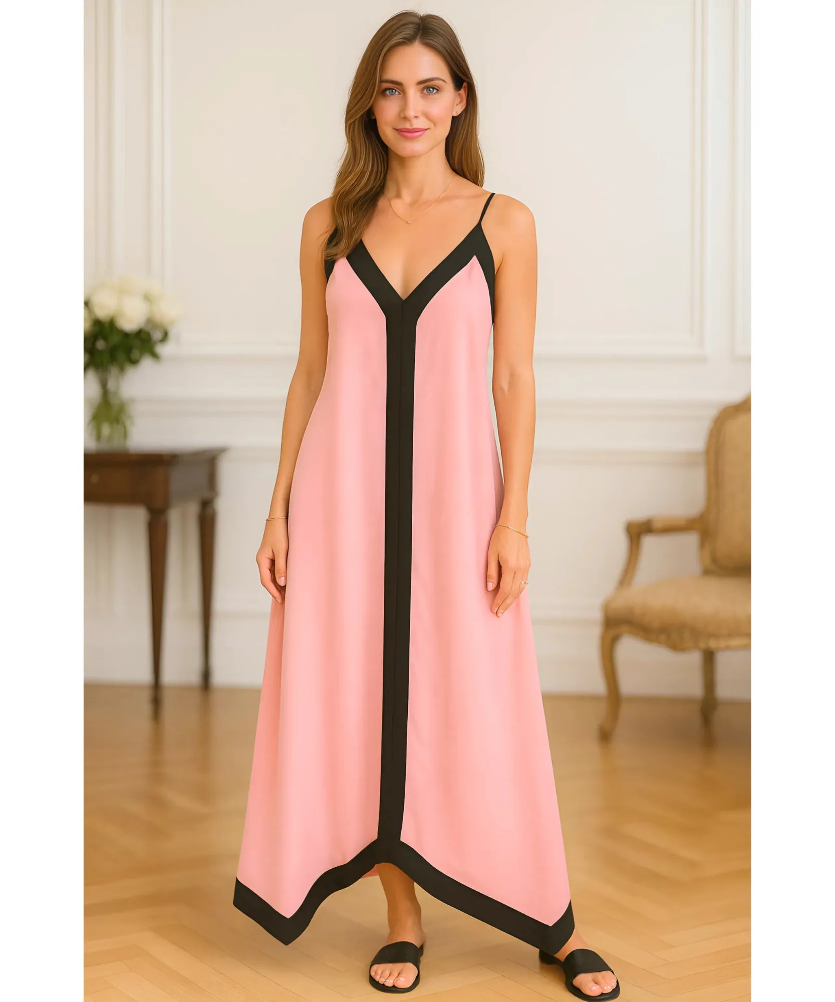 Vestido Longo Elegante Boho com Alças Finas | Maximum