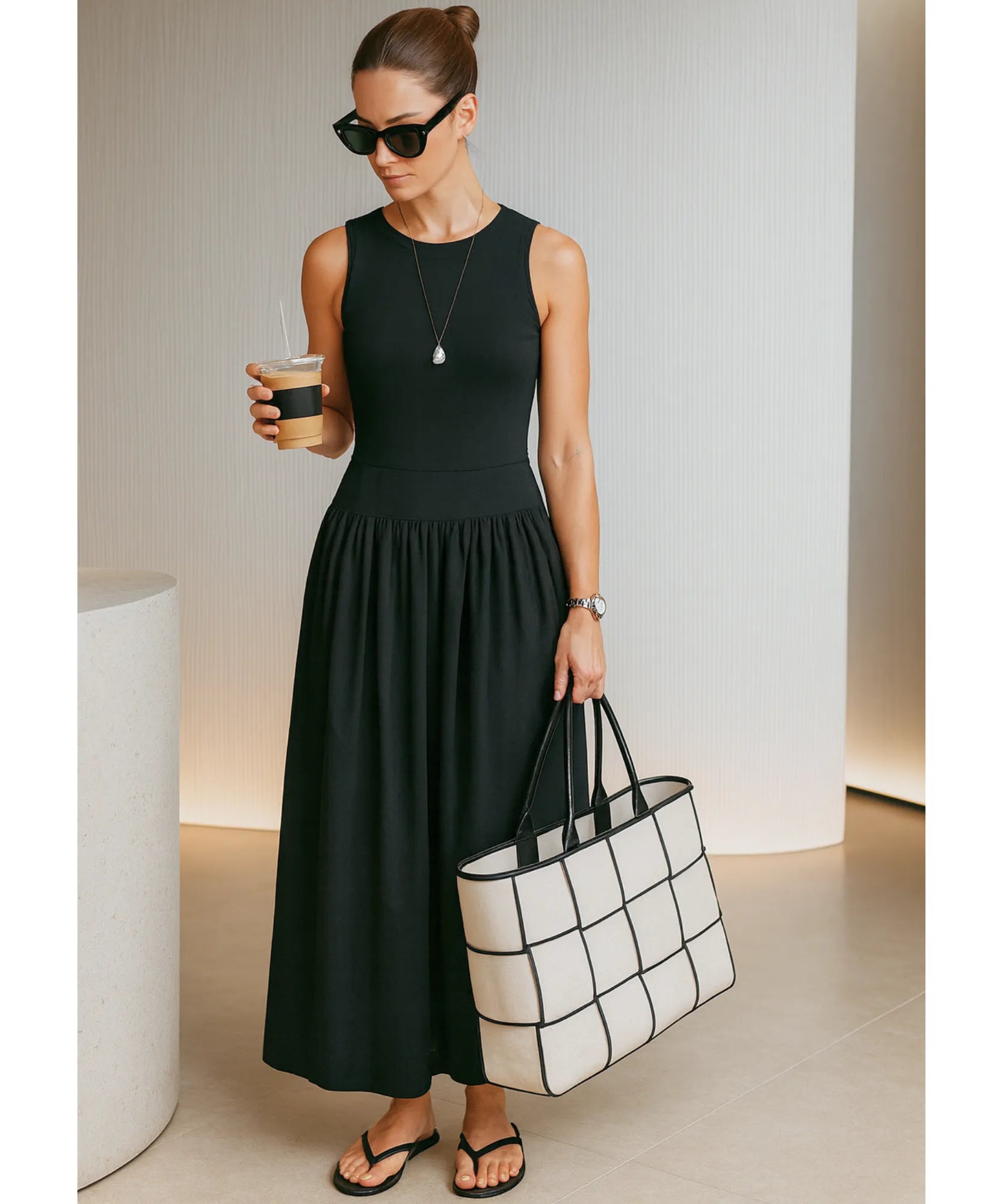 Vestido Longo Feminino Canelado Elegante Casual | Rute