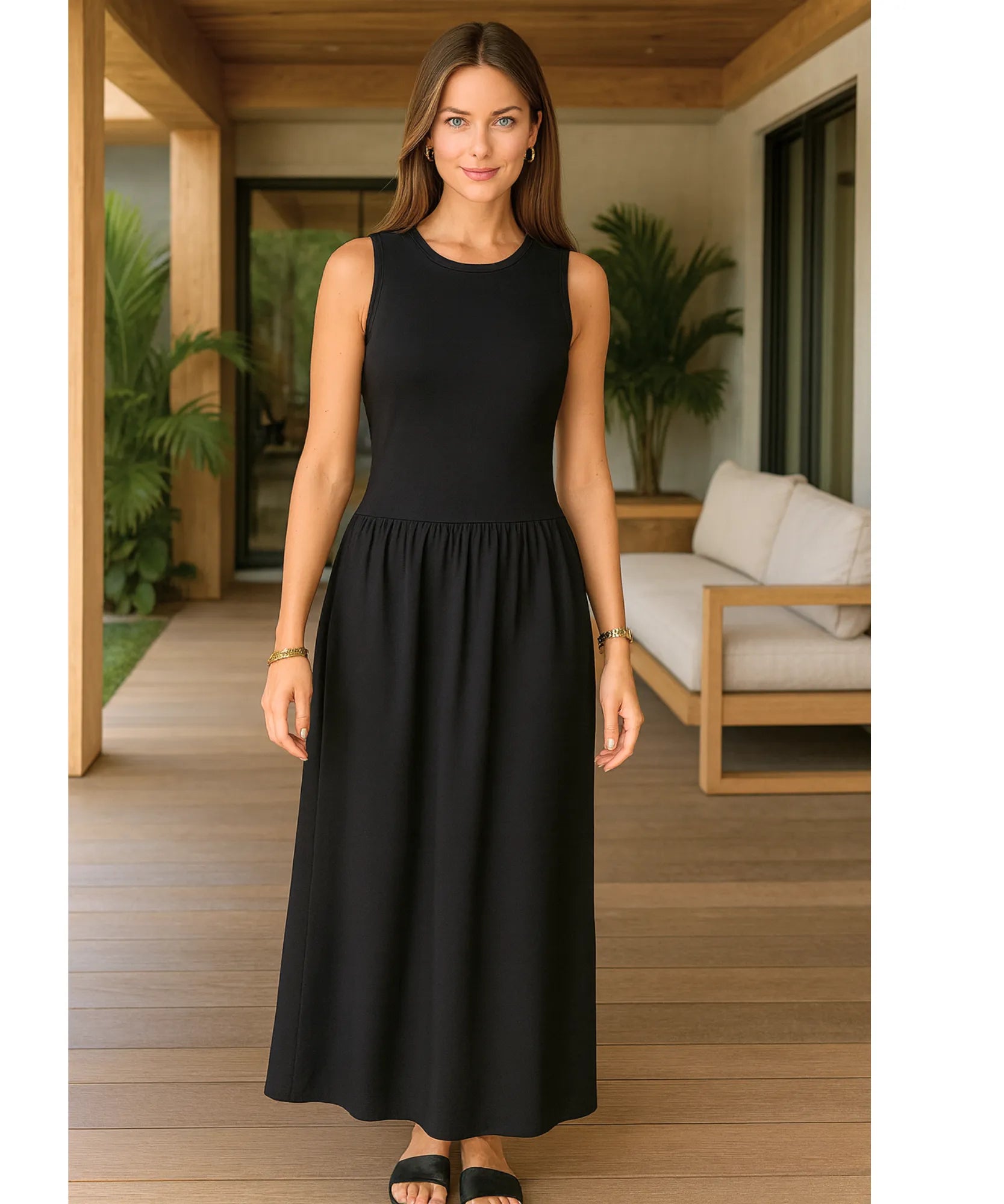 Vestido Longo Feminino Canelado Elegante Casual | Rute