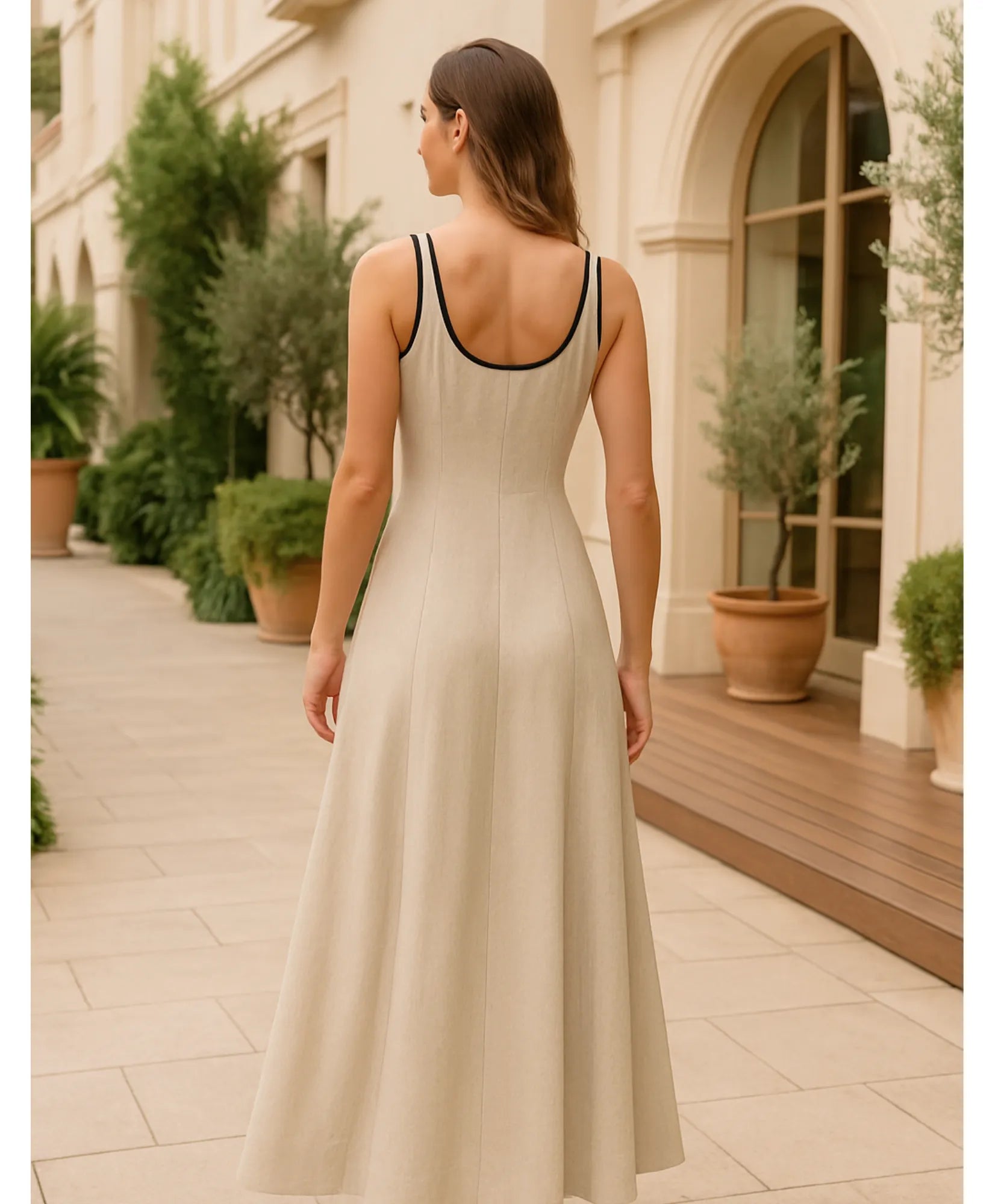 Vestido Longo Elegante Feminino Linho Premium | Danish