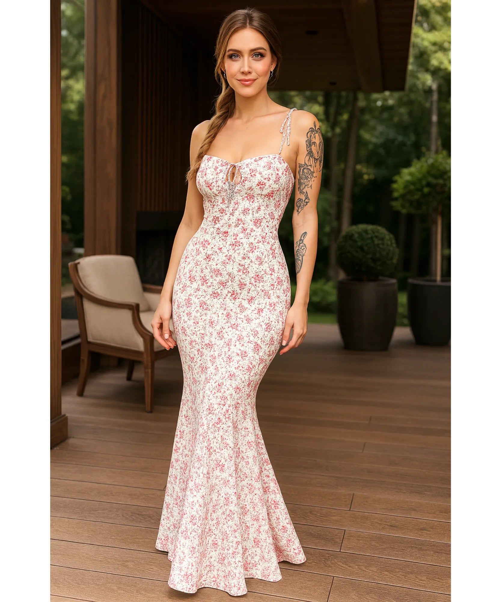 Vestido Longo Florido Sereia Casual Verão | Maya