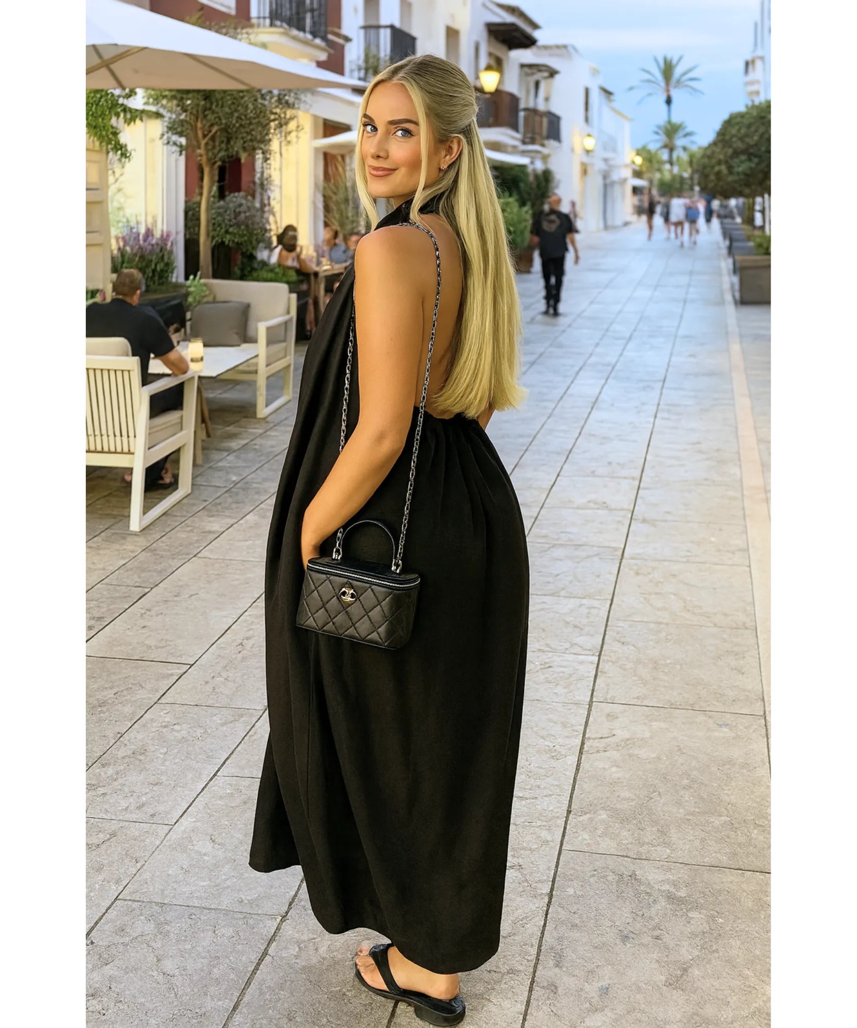 Vestido Longo Preto Feminino Elegante Casual | Kira