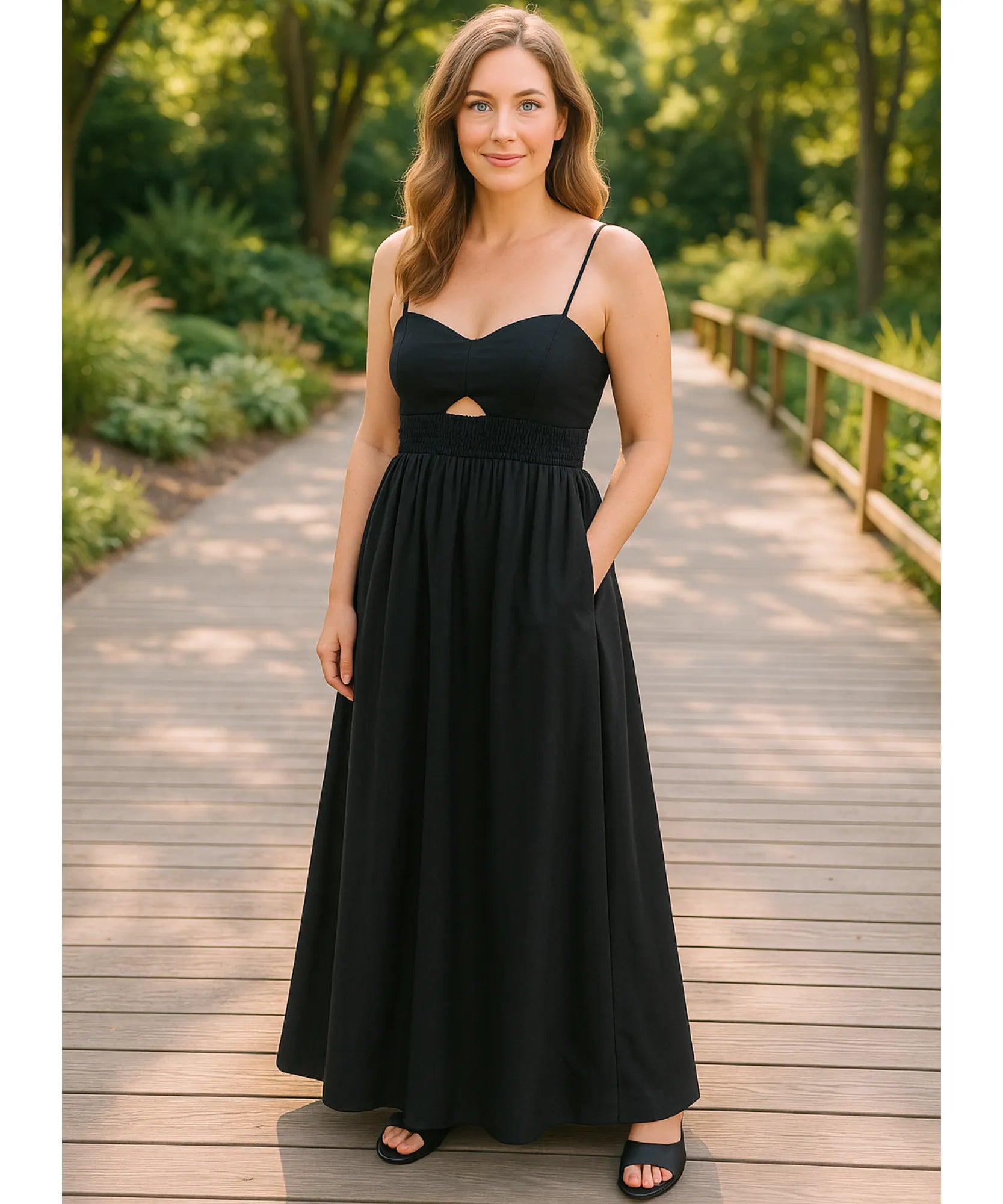 Vestido Longo Preto Elegante Exclusivo Verão | Xami