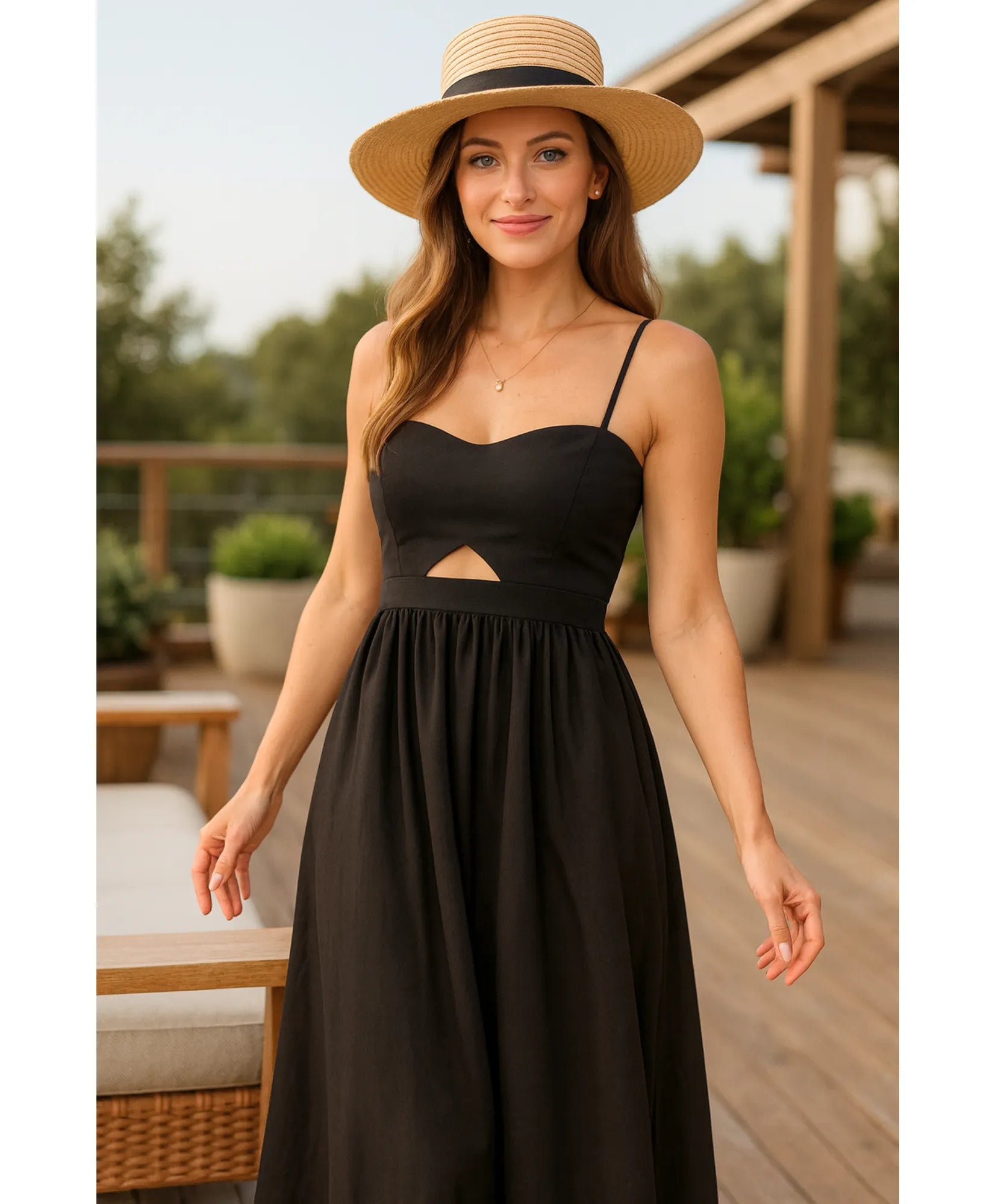 Vestido Longo Preto Elegante Exclusivo Verão | Xami