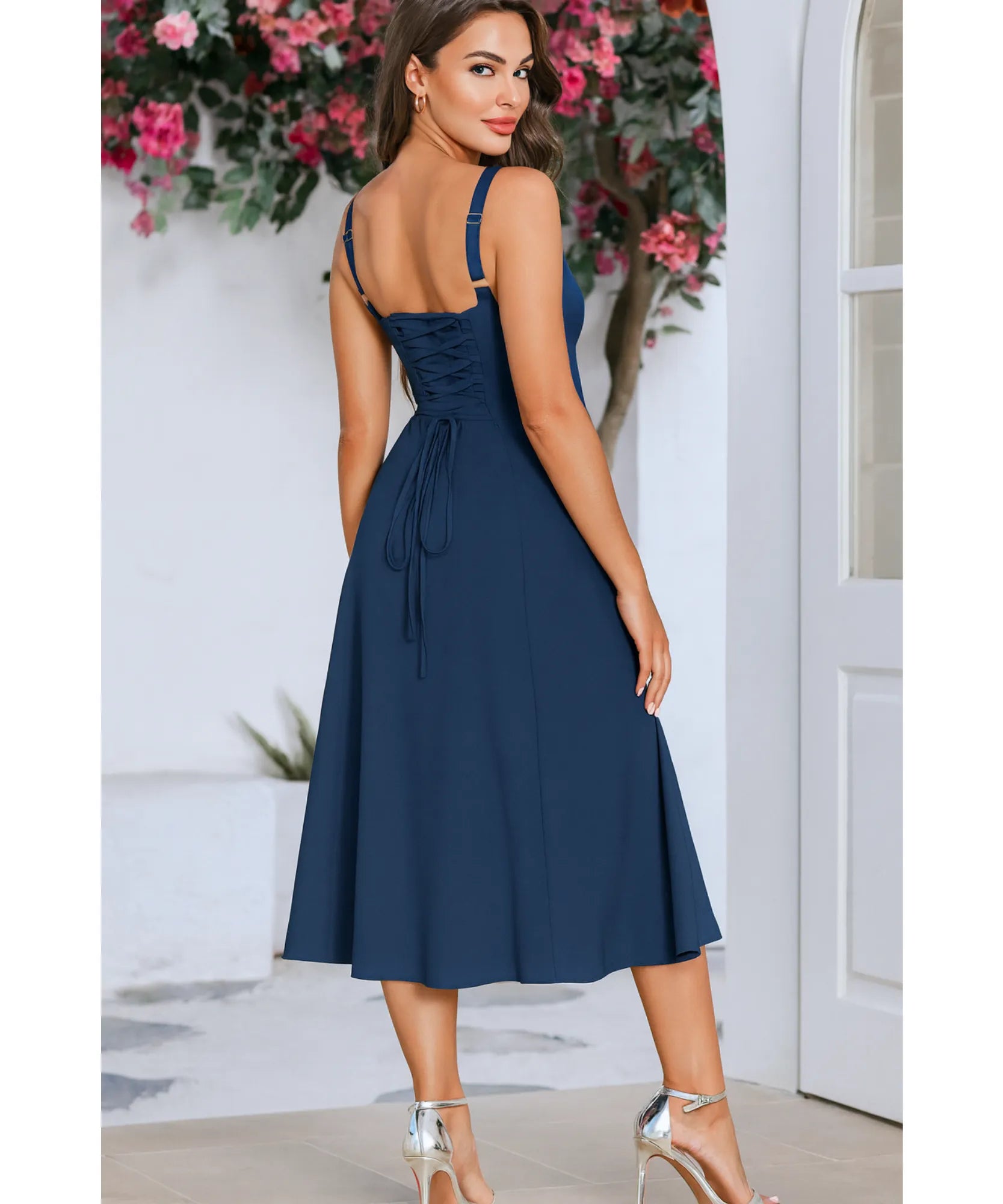 Vestido Midi com Corset para Casamento e Formatura Elegante | Bia