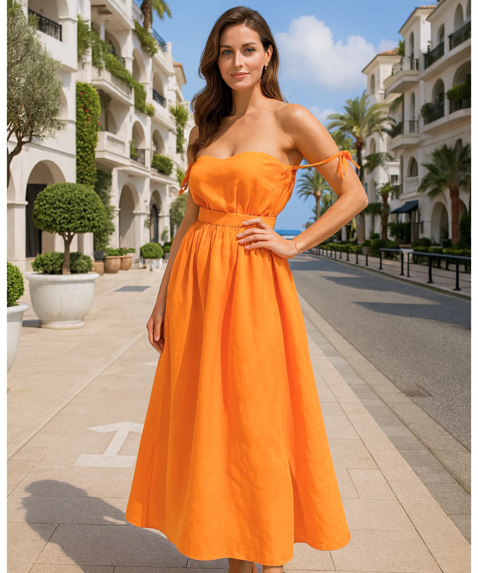 Vestido Midi Elegante Feminino Regata Boho Amarração | Lalá