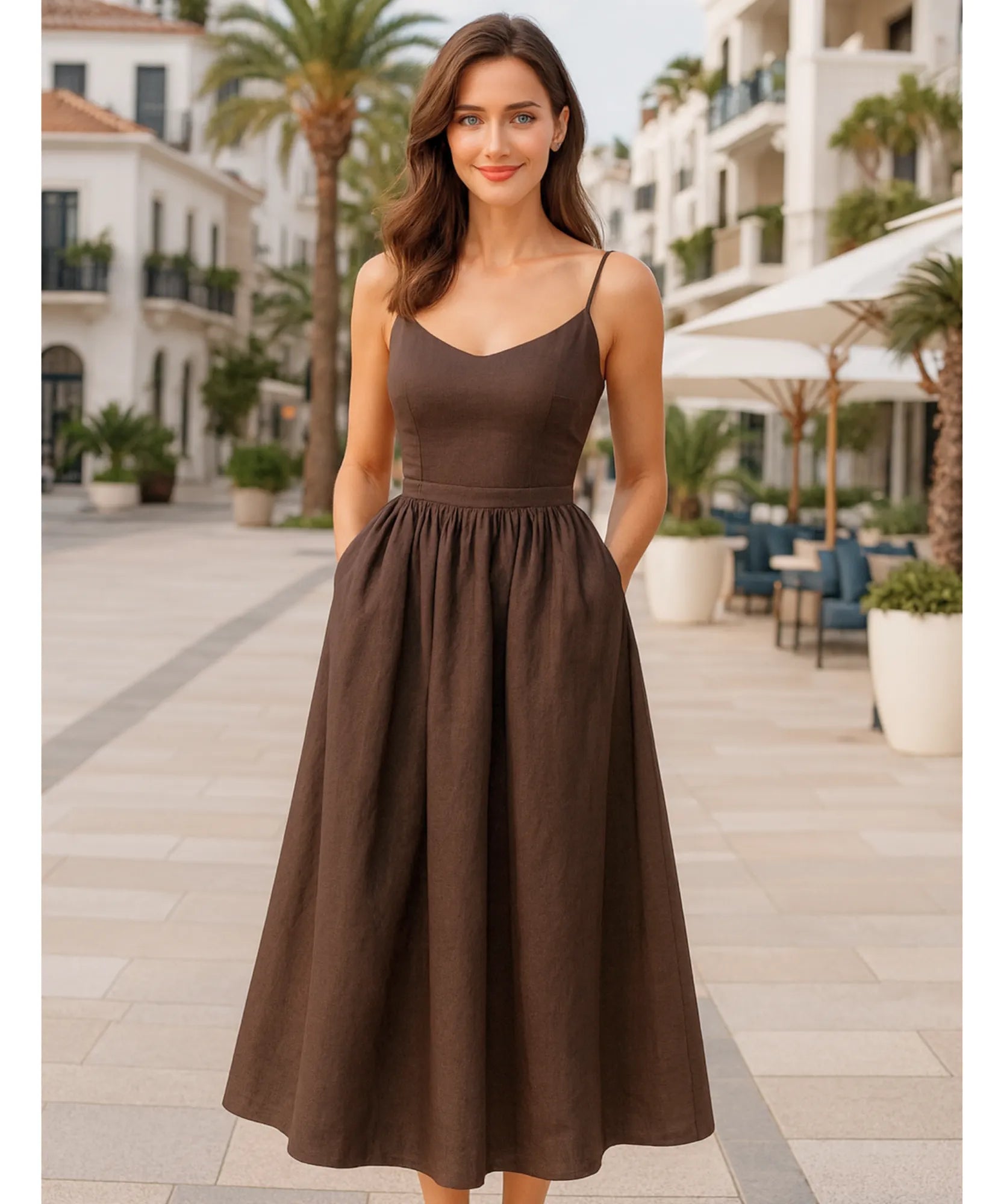 Vestido Midi Elegante Feminino Regata Boho Amarração | Lalá