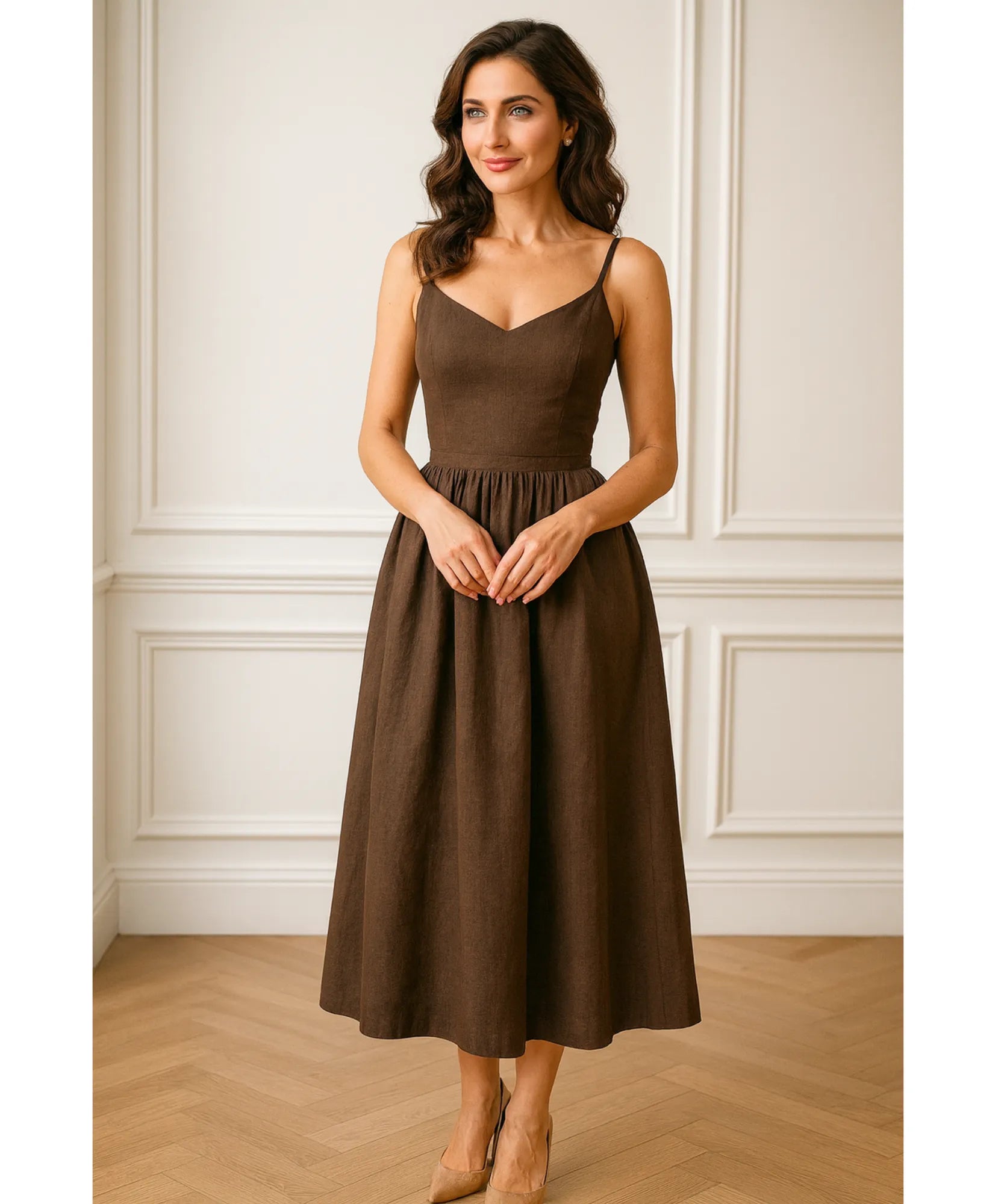 Vestido Midi Elegante Feminino Regata Boho Amarração | Lalá