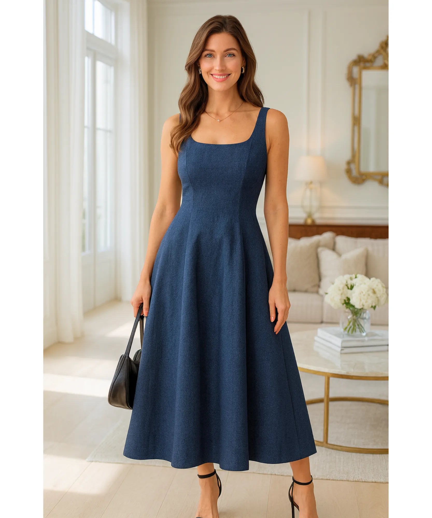 Vestido Midi Elegante Festa Casamento Feminino | Arya