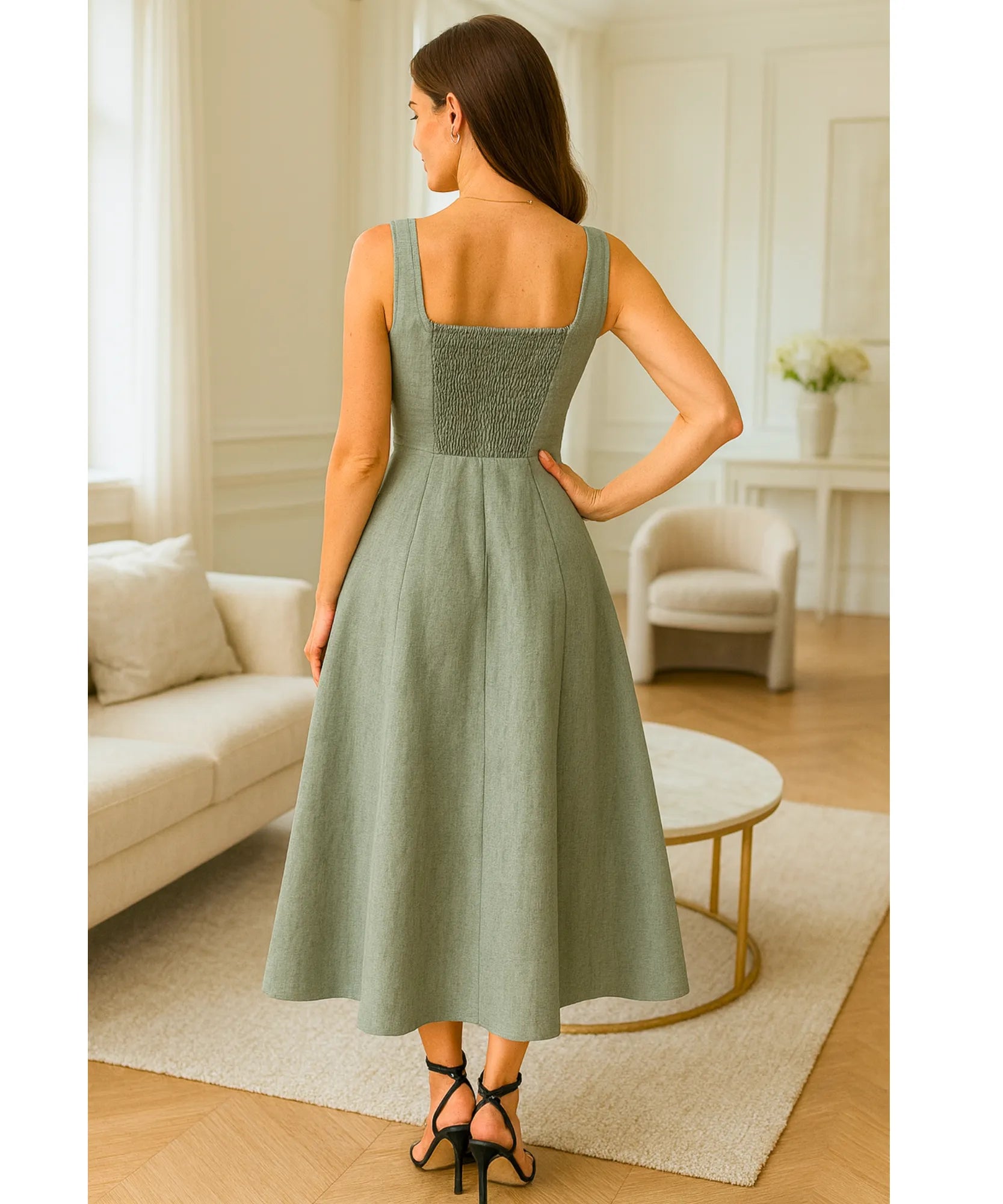 Vestido Midi Elegante Festa Casamento Feminino | Arya