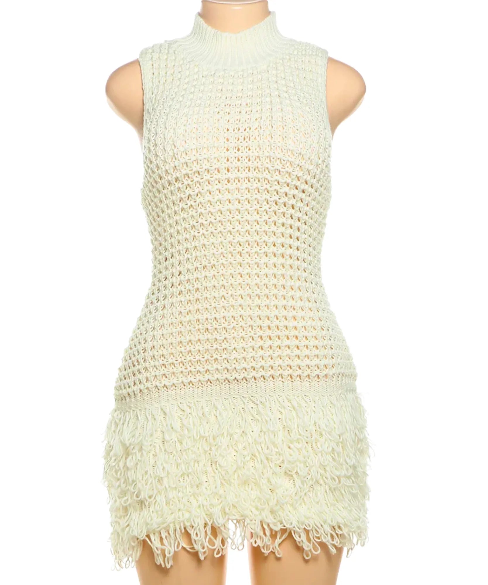 Vestido Off White Tricot Feminino Verão Elegante | Jojô