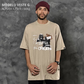 Camiseta Oversized Resistência Bege