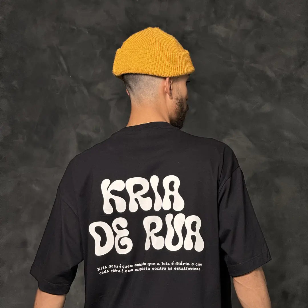 Camiseta Oversized Kria de Rua Preto