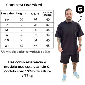 Camiseta Oversized Personalizada Preta