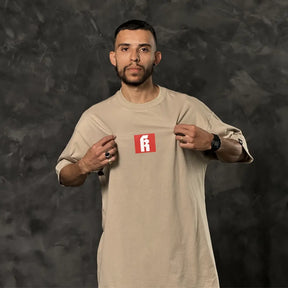 Camiseta Oversized Red Code Bege