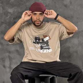 Camiseta Oversized Resistência Bege