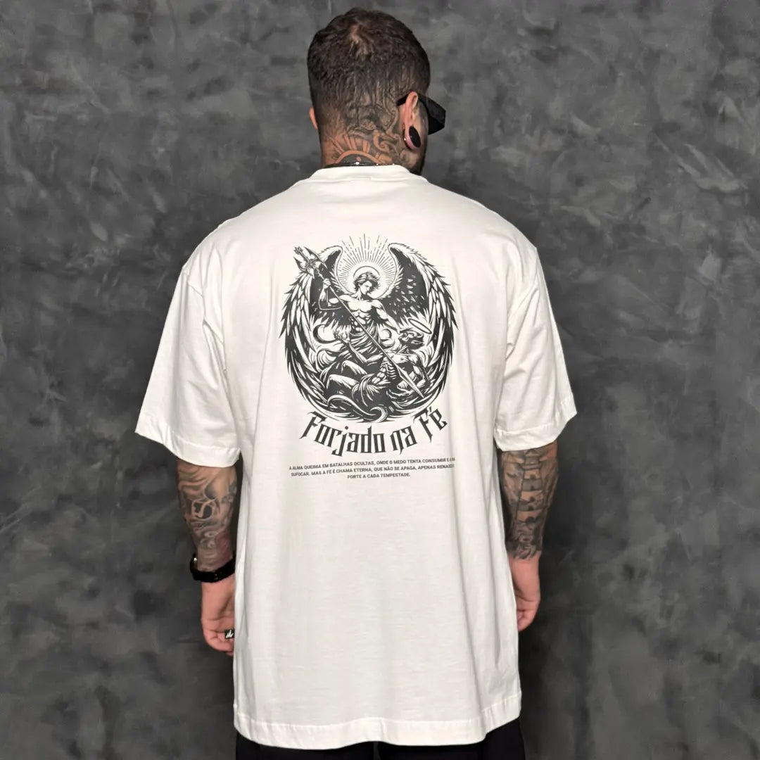 Camiseta Oversized Forjado na Fé Off-White