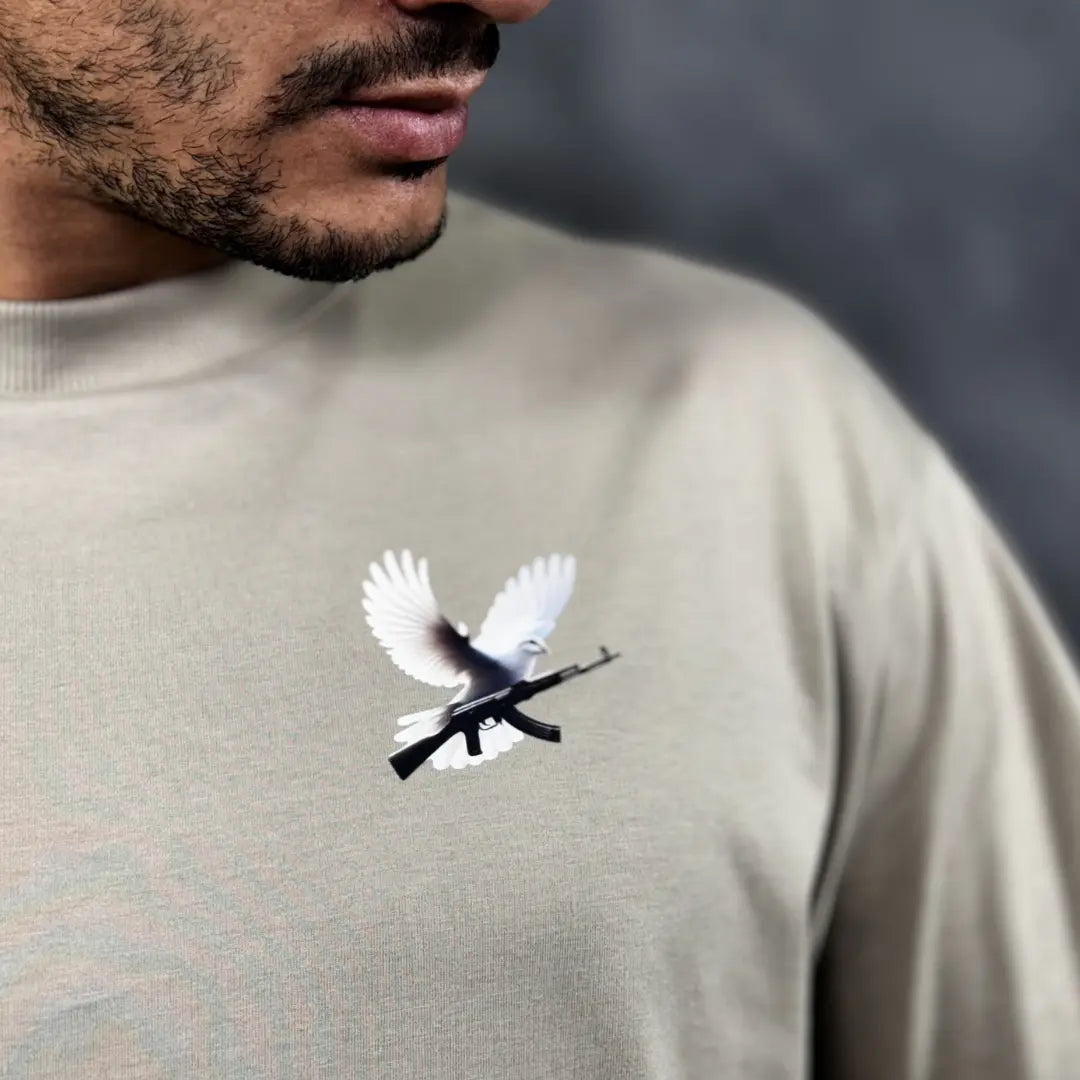 Camiseta Oversized Right for Right Bege