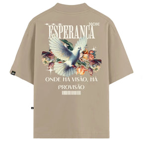 Camiseta Oversized Esperança Bege