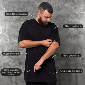 Kit com 6 Camisetas VFK Oversized Preto