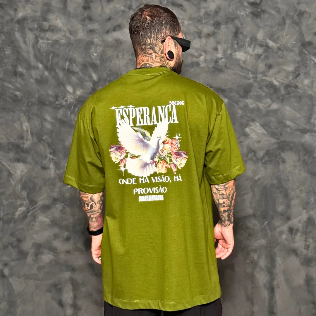 Camiseta Oversized Esperança Verde