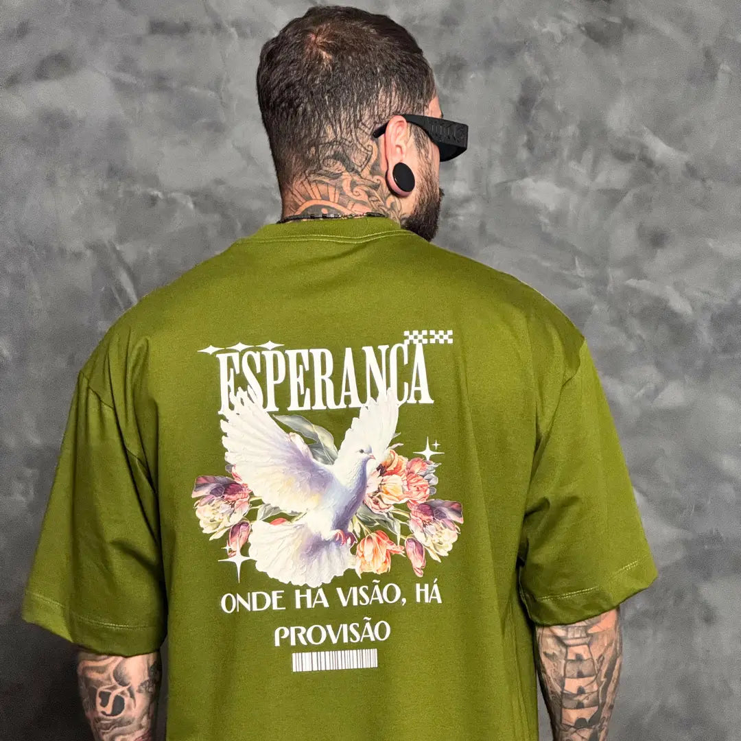 Camiseta Oversized Esperança Verde