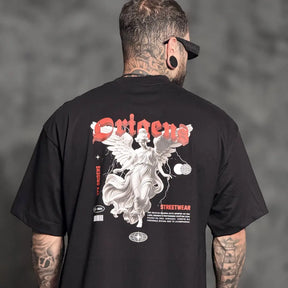 Camiseta Oversized Anjo da Guarda Preto