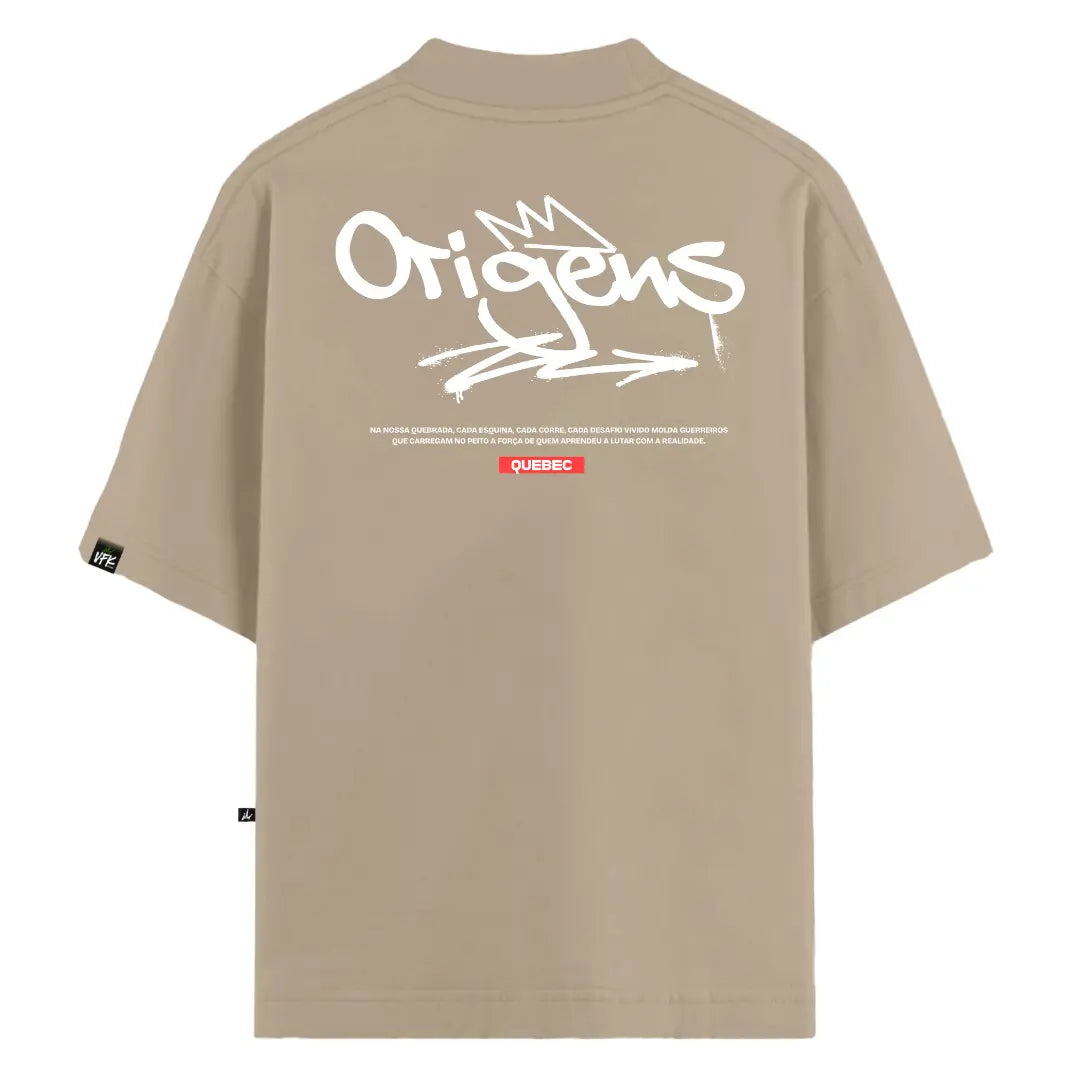 Camiseta Oversized Quebec Bege