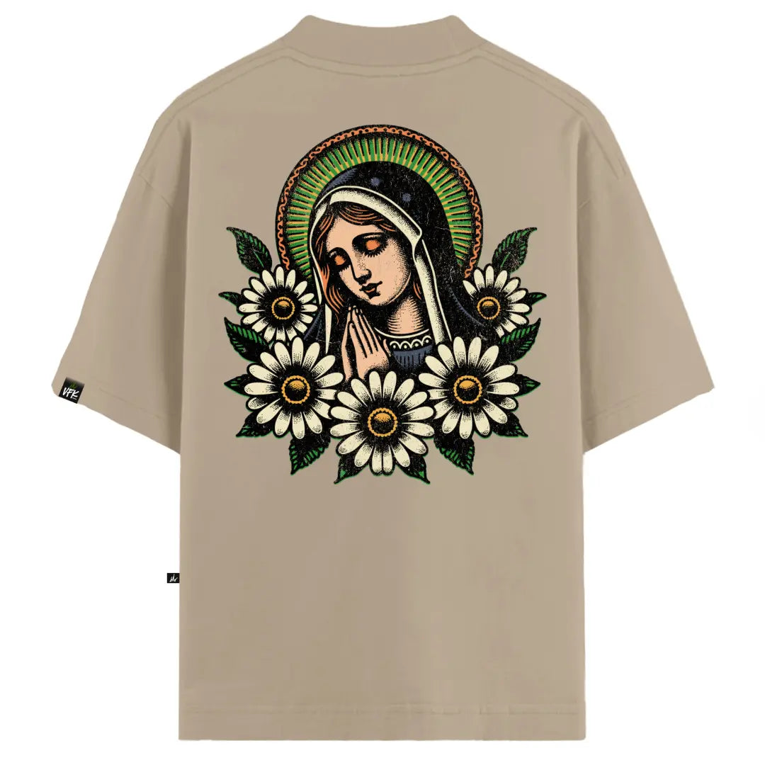 Camiseta Oversized Santa Bege