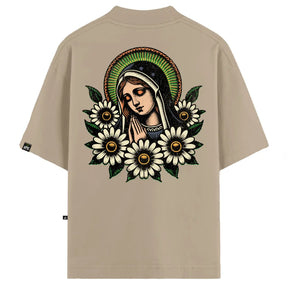 Camiseta Oversized Santa Bege