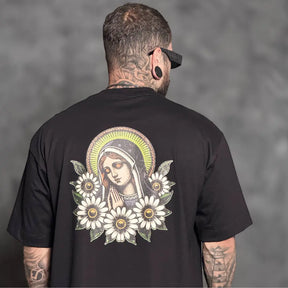 Camiseta Oversized Santa Preto