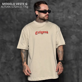 Camiseta Oversized Anjo da Guarda Bege