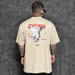 Camiseta Oversized Anjo da Guarda Bege
