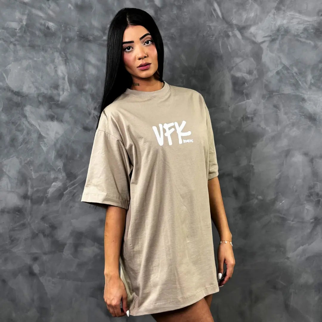 Camiseta Oversized Vfk Bege