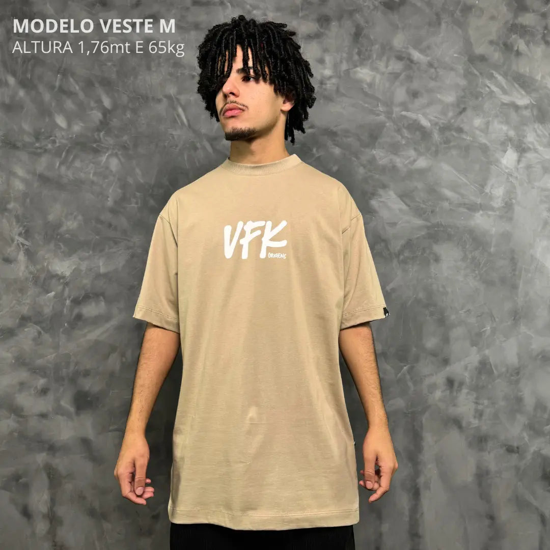 Camiseta Oversized Vfk Bege