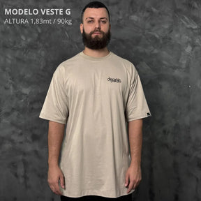 Camiseta Oversized Graffiti Left Bege