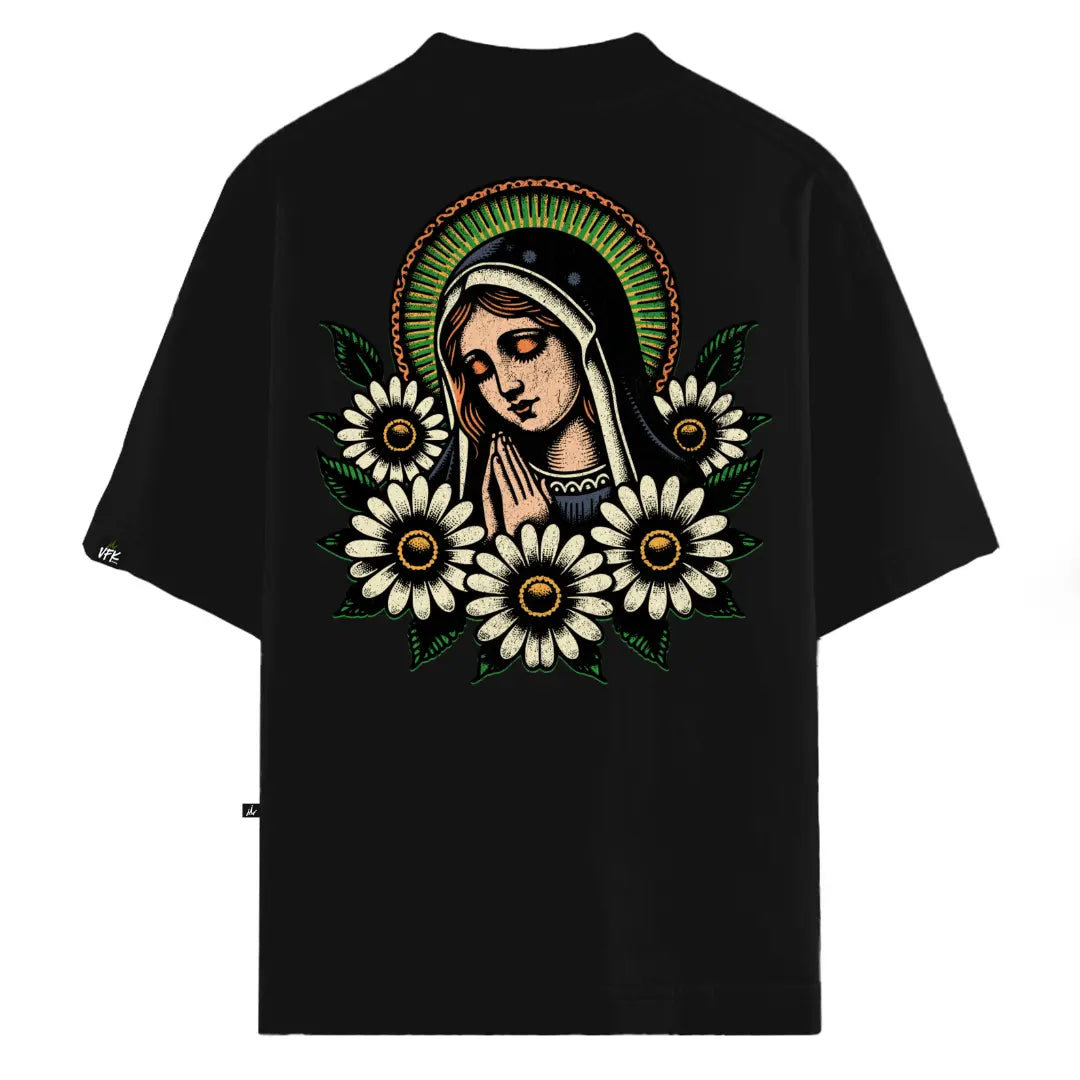 Camiseta Oversized Santa Preto