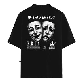 Camiseta Oversized No Caos Eu Crio Preto
