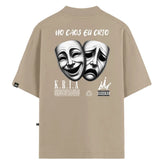 Camiseta Oversized No Caos Eu Crio Bege