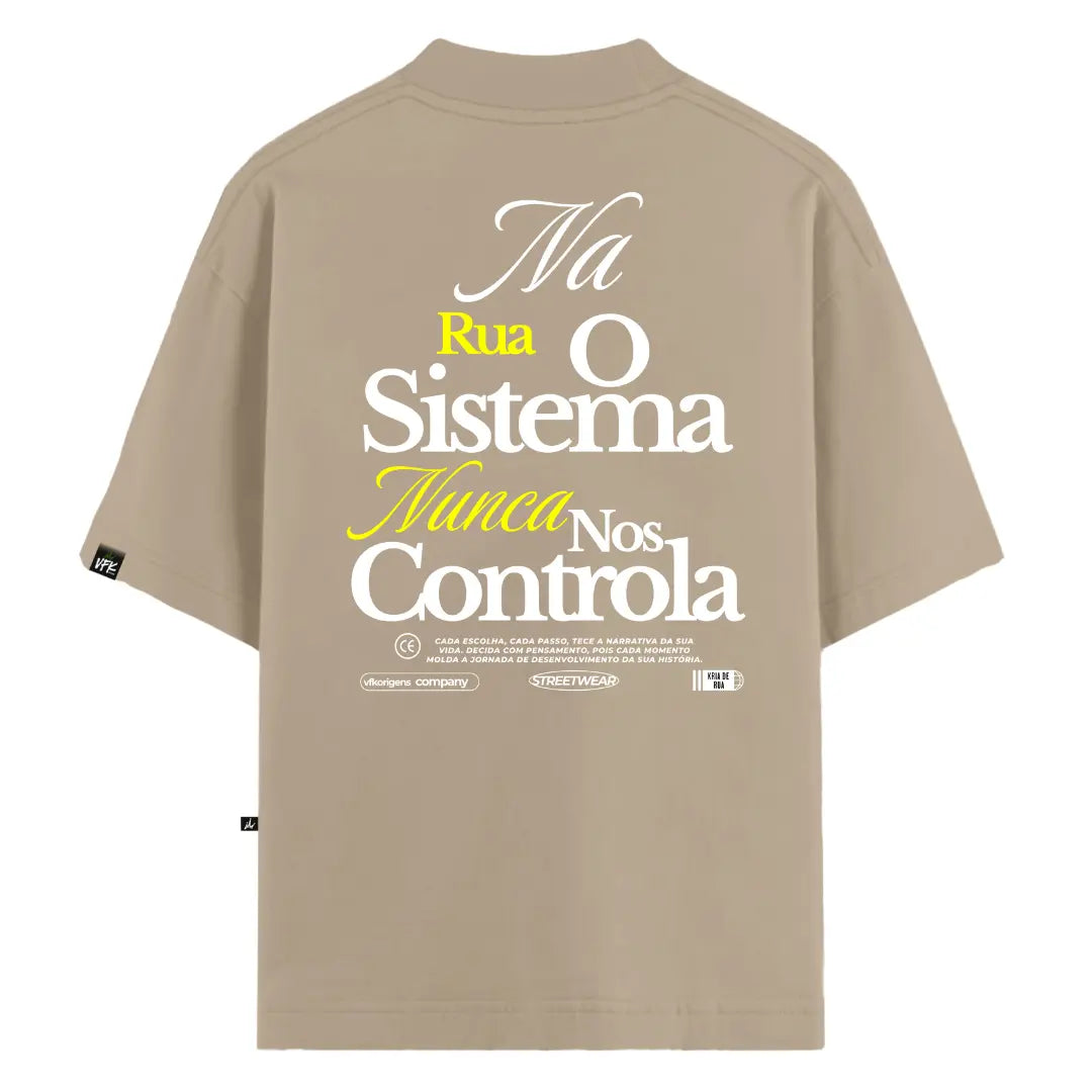 Camiseta Oversized No Rules Bege