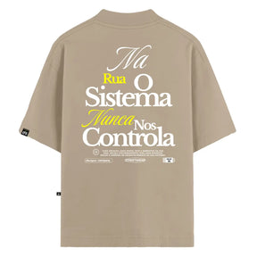 Camiseta Oversized No Rules Bege