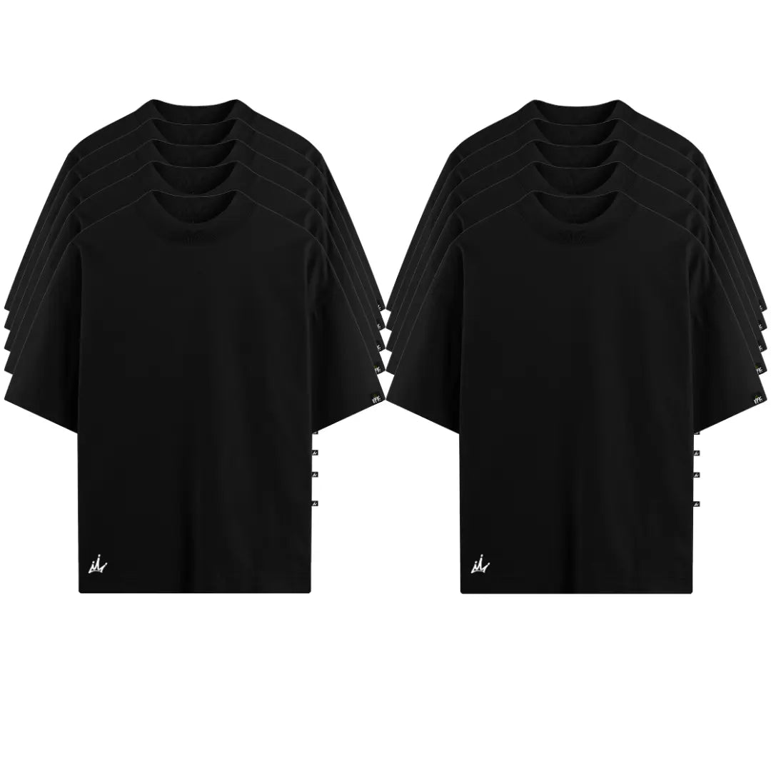 Kit com 10 Camisetas VFK Oversized Preto