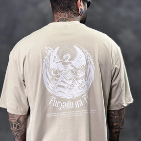 Camiseta Oversized Forjado na Fé Bege