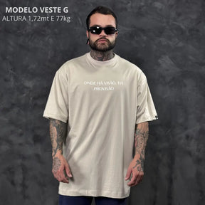 Camiseta Oversized Esperança Bege