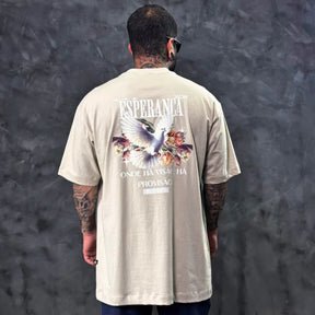Camiseta Oversized Esperança Bege