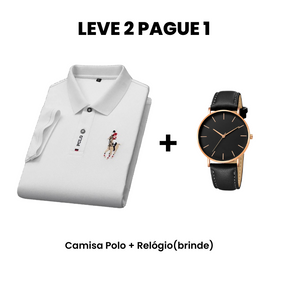 Leve 2 Pague 1 - Camisa Polo Masculina Portuga + Relógio(brinde)