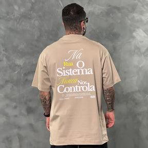 Camiseta Oversized No Rules Bege