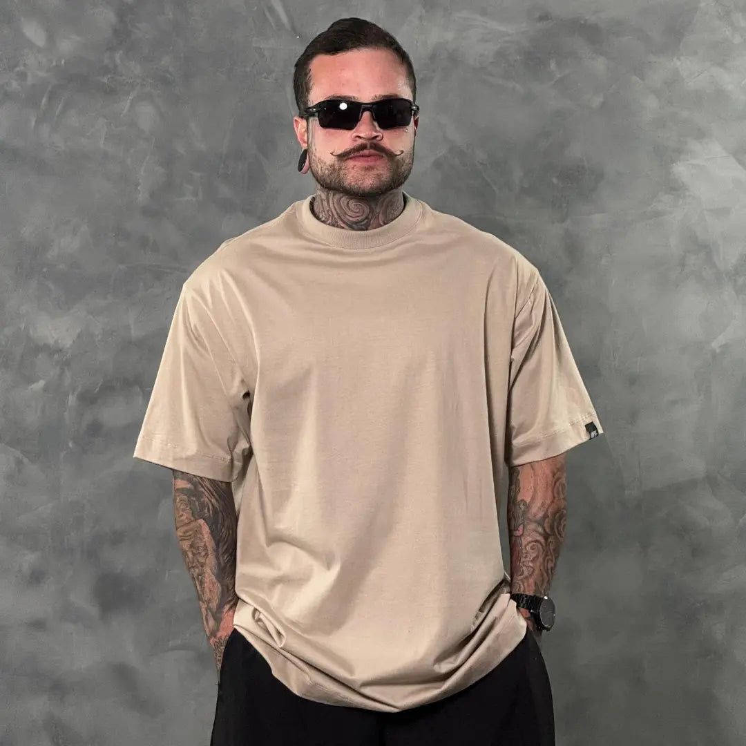 Camiseta Oversized No Rules Bege